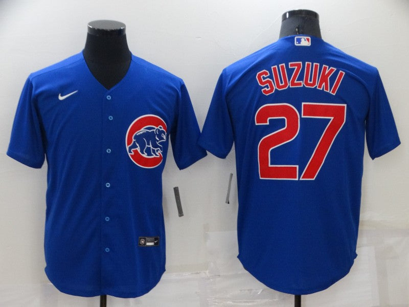 Men's Chicago Cubs Seiya Suzuki #27 Blue Baseball Jersey